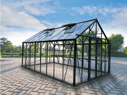 luxury tempered glass greenhouse in garden setting
aluminum-framed greenhouse with gabled roof
inside view of premium glass greenhouse
eco-friendly garden greenhouse with powder-coated frame
full-sunlight greenhouse for plants and vegetables