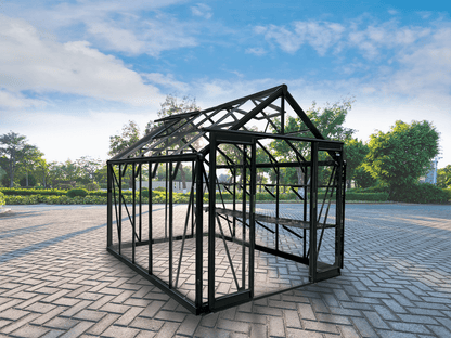 luxury tempered glass greenhouse in garden setting
aluminum-framed greenhouse with gabled roof
inside view of premium glass greenhouse
eco-friendly garden greenhouse with powder-coated frame
full-sunlight greenhouse for plants and vegetables