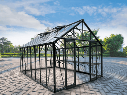luxury tempered glass greenhouse in garden setting
aluminum-framed greenhouse with gabled roof
inside view of premium glass greenhouse
eco-friendly garden greenhouse with powder-coated frame
full-sunlight greenhouse for plants and vegetables