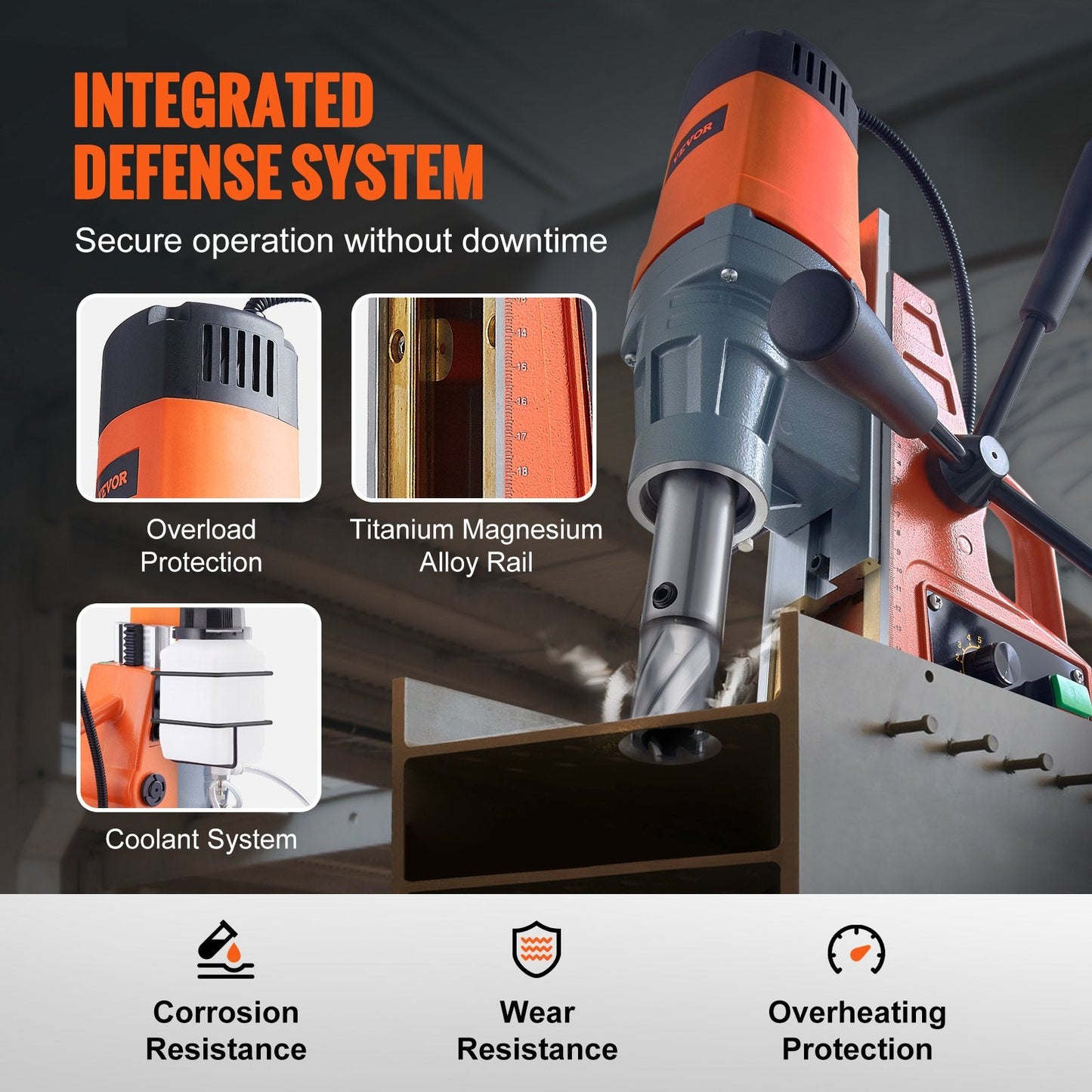 Heavy-duty magnetic drill press with 50mm capacity
1550W mag drill for industrial metalworking
Electric drill press with magnetic base and adjustable speed
Portable orange mag drill with 1550W motor
Metal fabrication drill with 50mm cutting capacity