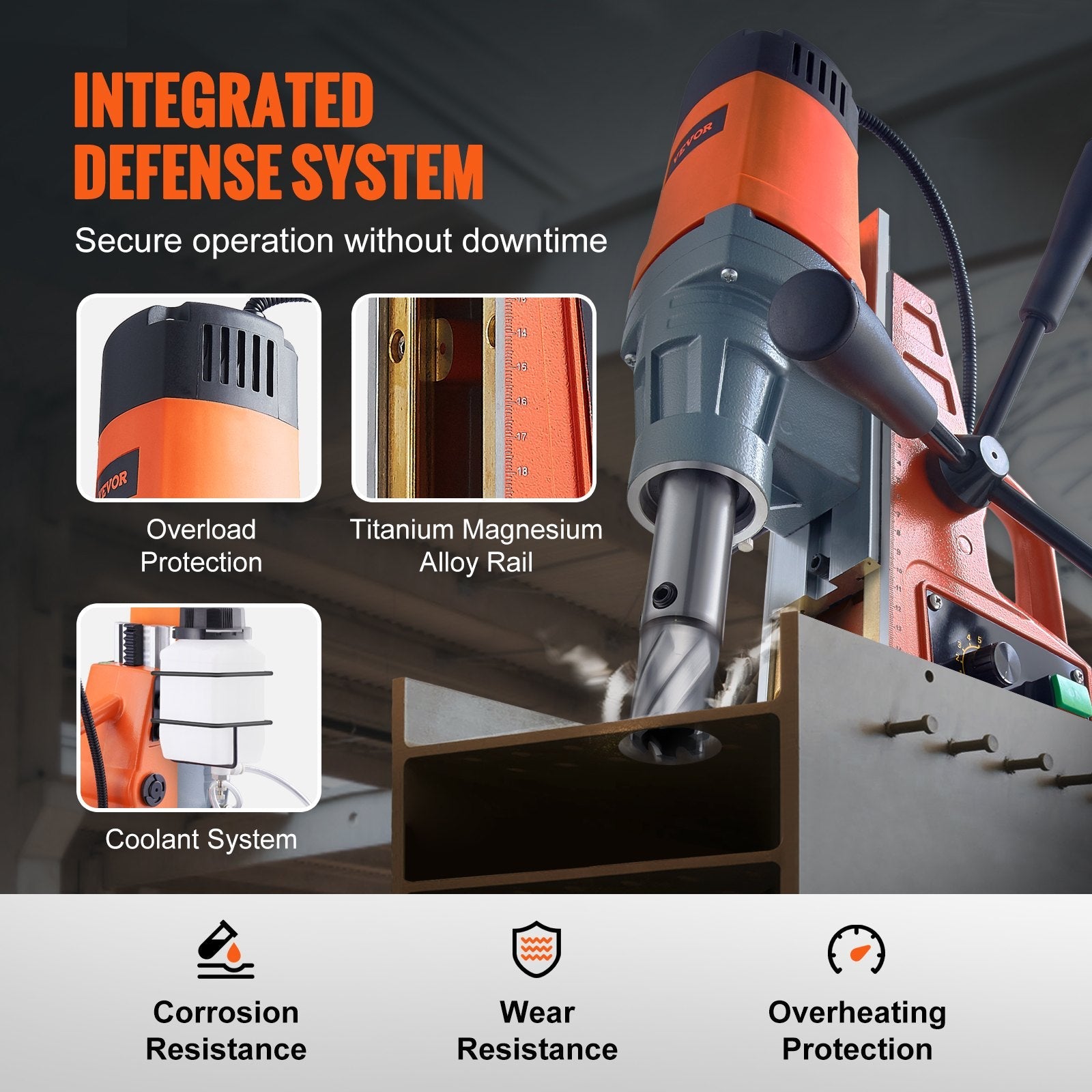 Heavy-duty magnetic drill press with 50mm capacity
1550W mag drill for industrial metalworking
Electric drill press with magnetic base and adjustable speed
Portable orange mag drill with 1550W motor
Metal fabrication drill with 50mm cutting capacity