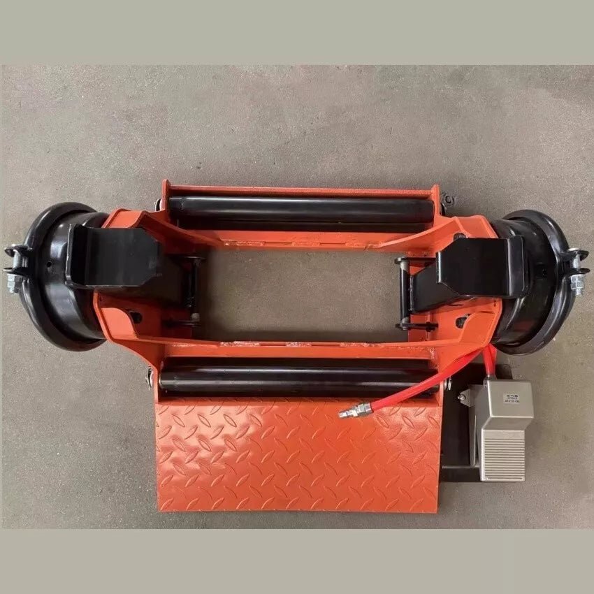 Heavy-duty manual floor jack for truck tires

ATG225 pneumatic low profile tire changer in workshop

Tire changer lift for tubeless truck tires 16 to 22.5 inches

Orange floor jack with semi-automatic function

Rolling tire lift jack for heavy-duty vehicles