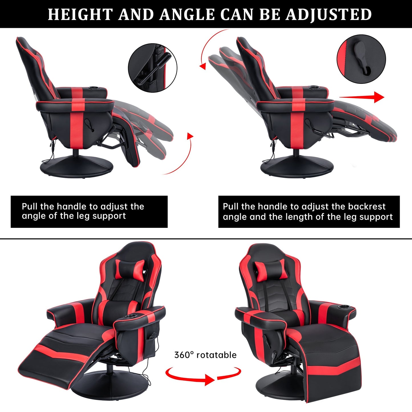 NEW Massage Gaming Chair Recliner – 8 - Mode Adjustable E - Sports Lounger Model AMGLC865M - with | Sold by Uncle Wiener's Wholesale
