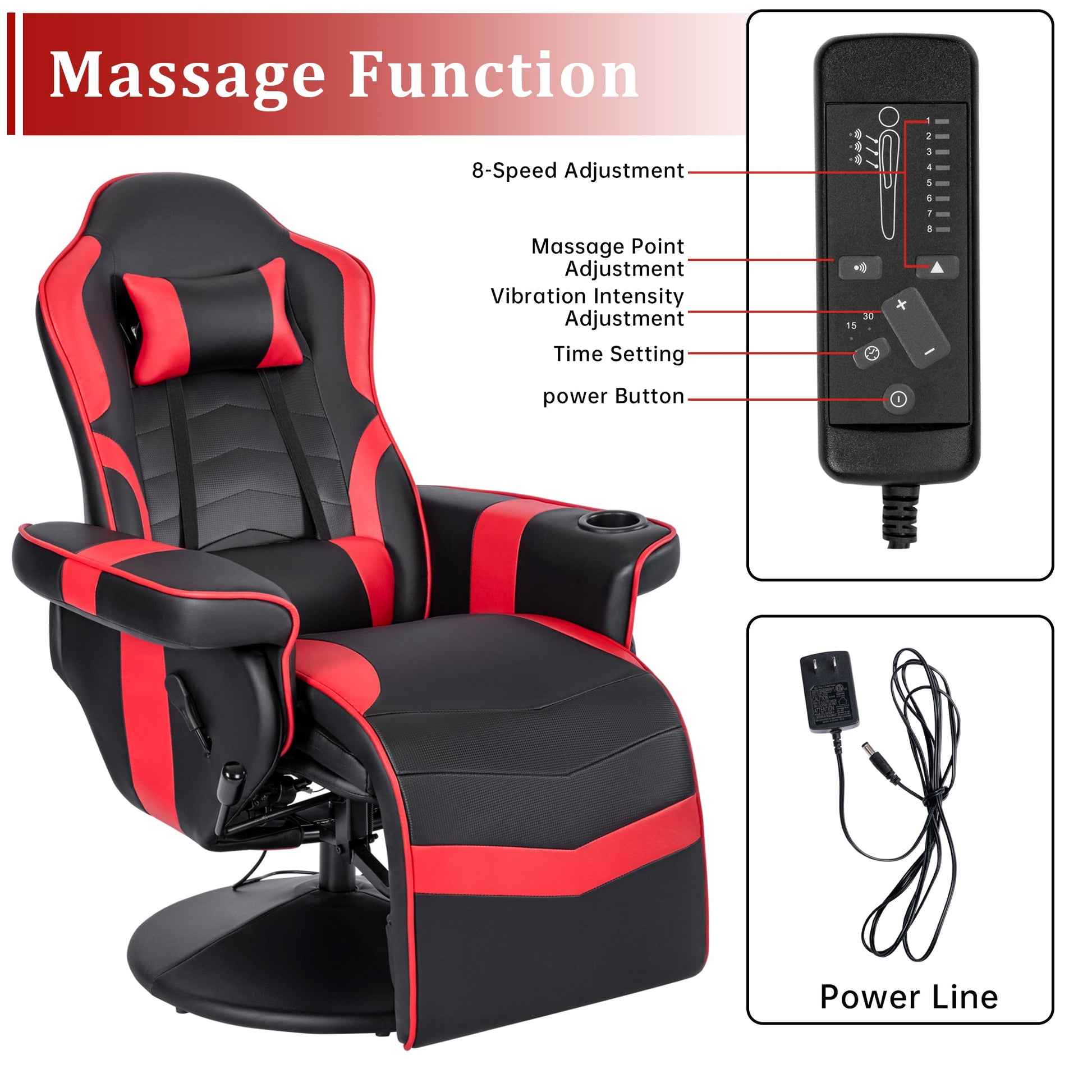 NEW Massage Gaming Chair Recliner – 8 - Mode Adjustable E - Sports Lounger Model AMGLC865M - with | Sold by Uncle Wiener's Wholesale