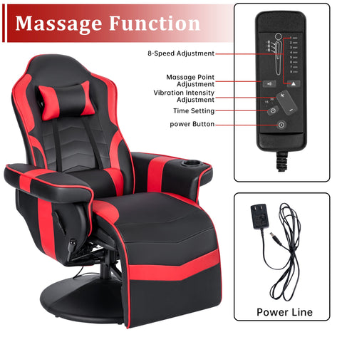 NEW Massage Gaming Chair Recliner – 8 - Mode Adjustable E - Sports Lounger Model AMGLC865M - with | Sold by Uncle Wiener's Wholesale