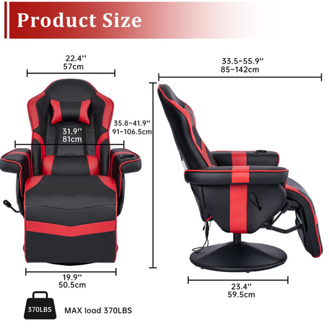 NEW Massage Gaming Chair Recliner – 8 - Mode Adjustable E - Sports Lounger Model AMGLC865M - with | Sold by Uncle Wiener's Wholesale