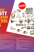 39-piece auto body clamp and pulling set displayed with all components

Heavy-duty frame clamps and chains for collision repair

Durable storage case for auto body pulling kit

Close-up of hooks and pullers in professional repair setup

Steel construction tools for frame straightening