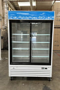 “Siebel G258BMF 2-door black commercial fridge with glass display”

“Interior of LED-lit commercial merchandiser refrigerator”

“Double door beverage cooler for retail and foodservice”

“Adjustable shelving in commercial fridge with aluminum interior”

“Refrigerator with wheels and top-mounted compressor”