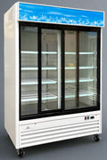 “Siebel G258BMF 2-door black commercial fridge with glass display”

“Interior of LED-lit commercial merchandiser refrigerator”

“Double door beverage cooler for retail and foodservice”

“Adjustable shelving in commercial fridge with aluminum interior”

“Refrigerator with wheels and top-mounted compressor”