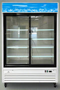 “Siebel G258BMF 2-door black commercial fridge with glass display”

“Interior of LED-lit commercial merchandiser refrigerator”

“Double door beverage cooler for retail and foodservice”

“Adjustable shelving in commercial fridge with aluminum interior”

“Refrigerator with wheels and top-mounted compressor”
