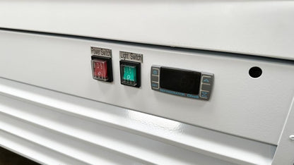 “Siebel G258BMF 2-door black commercial fridge with glass display”

“Interior of LED-lit commercial merchandiser refrigerator”

“Double door beverage cooler for retail and foodservice”

“Adjustable shelving in commercial fridge with aluminum interior”

“Refrigerator with wheels and top-mounted compressor”