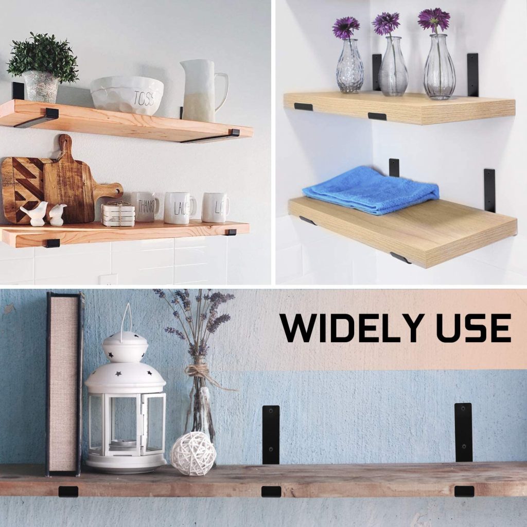 New Metal 4 - Piece Heavy Duty Shelf Bracket Set – Strong Wall Support 6210810 - with 8″ Heavy Duty Shelf Bracket | Sold by Uncle Wiener's Wholesale