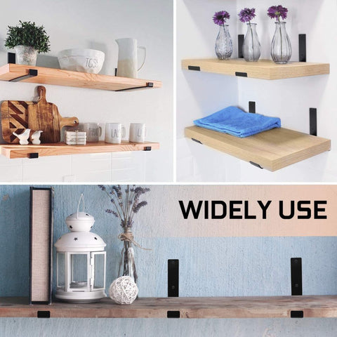 New Metal 4 - Piece Heavy Duty Shelf Bracket Set – Strong Wall Support 6210810 - with 8″ Heavy Duty Shelf Bracket | Sold by Uncle Wiener's Wholesale