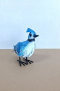 Blue Jay Figurine: Blue Metal Blue Jay Bird Sculpture – Outdoor Garden Art

Both Birds: Set of Metal Bird Yard Art Statues – Red Cardinal & Blue Jay

Close-ups: Close-Up View of Hand-Painted Outdoor Bird Figurines