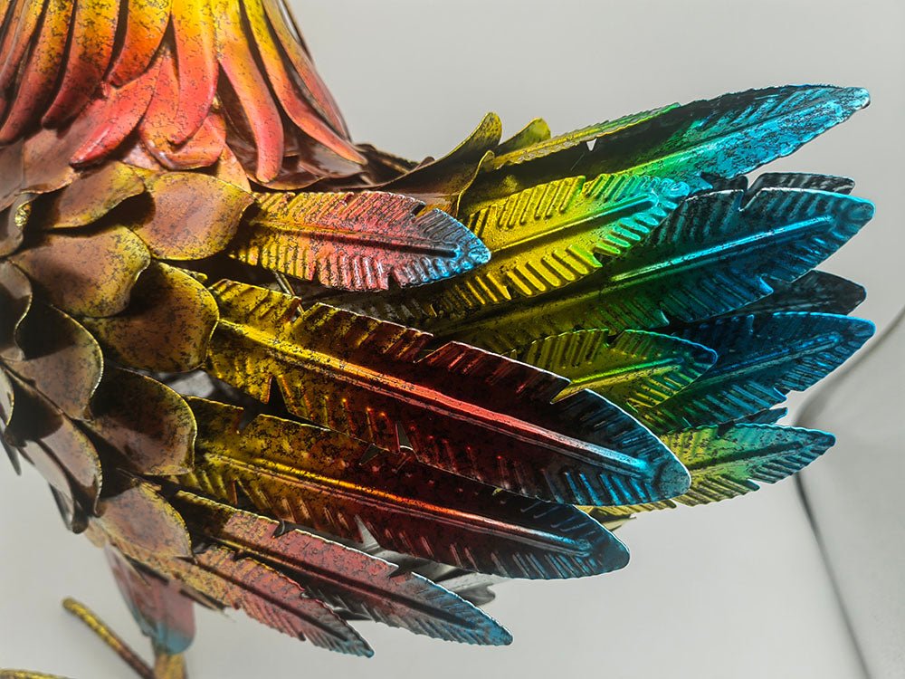 New Metal Chicken Garden Statue – Outdoor Farmhouse Decor for Lawn, Yard, or Patio 118540 - with | Sold by Uncle Wiener's Wholesale