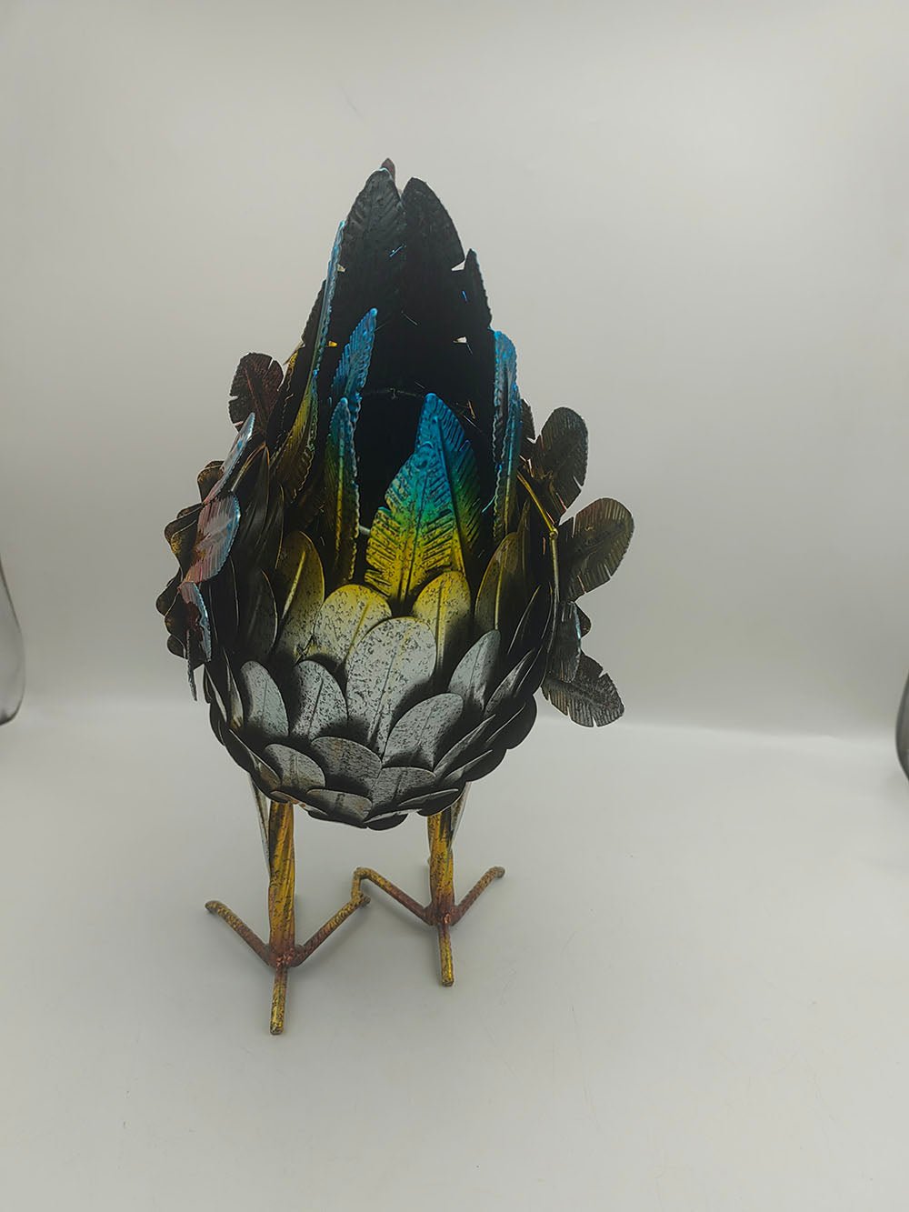 New Metal Chicken Garden Statue – Outdoor Farmhouse Decor for Lawn, Yard, or Patio 118540 - with | Sold by Uncle Wiener's Wholesale