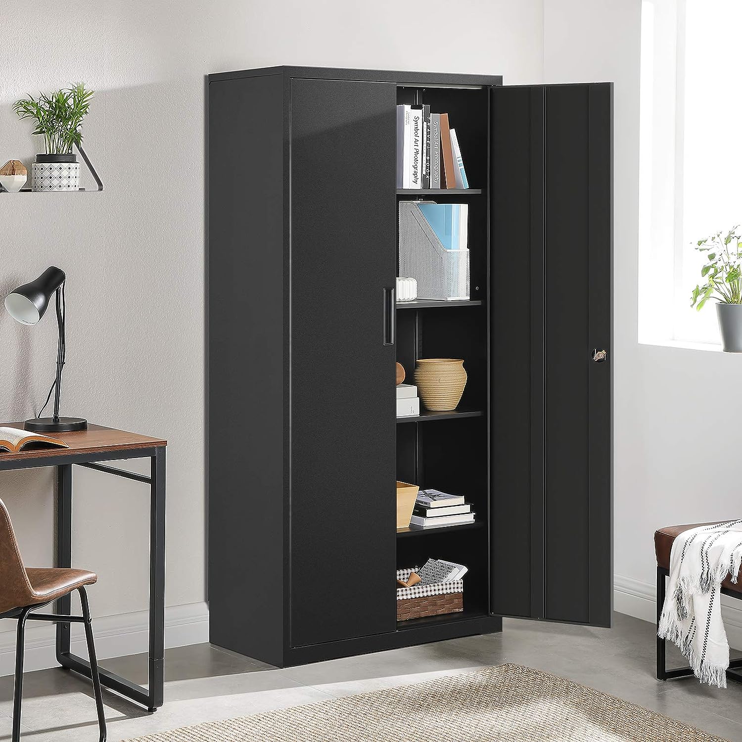 "Heavy-Duty Metal Garage Storage Cabinet – Double Door Organizer"

"Black Steel Garage Cabinet for Workshops and Offices"

"Lockable Steel Garage Storage Cabinet with Adjustable Shelves"

