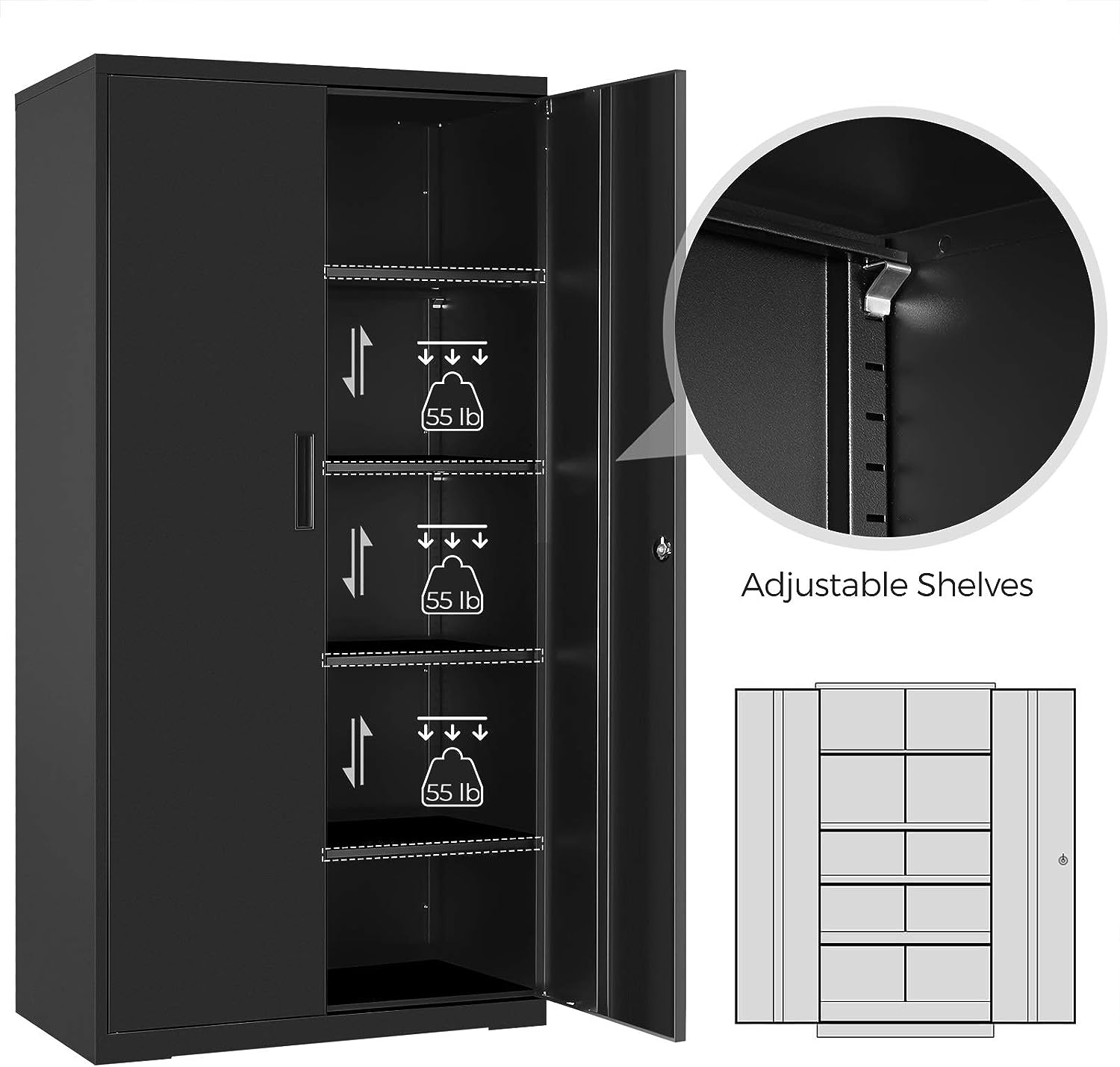 "Heavy-Duty Metal Garage Storage Cabinet – Double Door Organizer"

"Black Steel Garage Cabinet for Workshops and Offices"

"Lockable Steel Garage Storage Cabinet with Adjustable Shelves"

