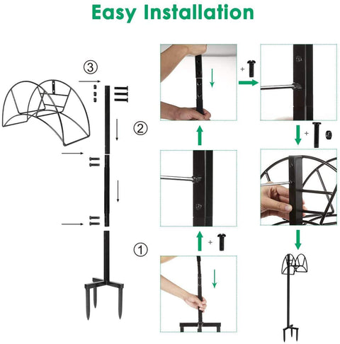 New Metal Garden Hose Holder Lawn Stake – Heavy - Duty Outdoor Hose Storage Rack 1123GH - with | Sold by Uncle Wiener's Wholesale