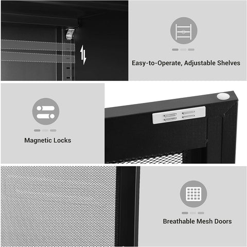 NEW Metal Storage Cabinet with 3 - Tier Mesh Doors OMC002B01 - with | Sold by Uncle Wiener's Wholesale