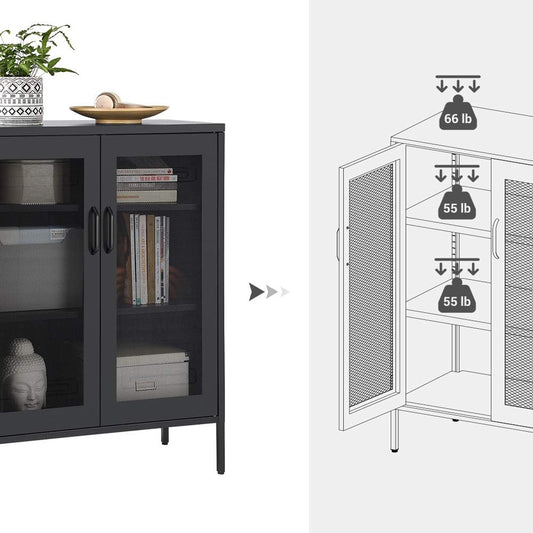 NEW Metal Storage Cabinet with 3 - Tier Mesh Doors OMC002B01 - with | Sold by Uncle Wiener's Wholesale