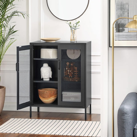 NEW Metal Storage Cabinet with 3 - Tier Mesh Doors OMC002B01 - with | Sold by Uncle Wiener's Wholesale