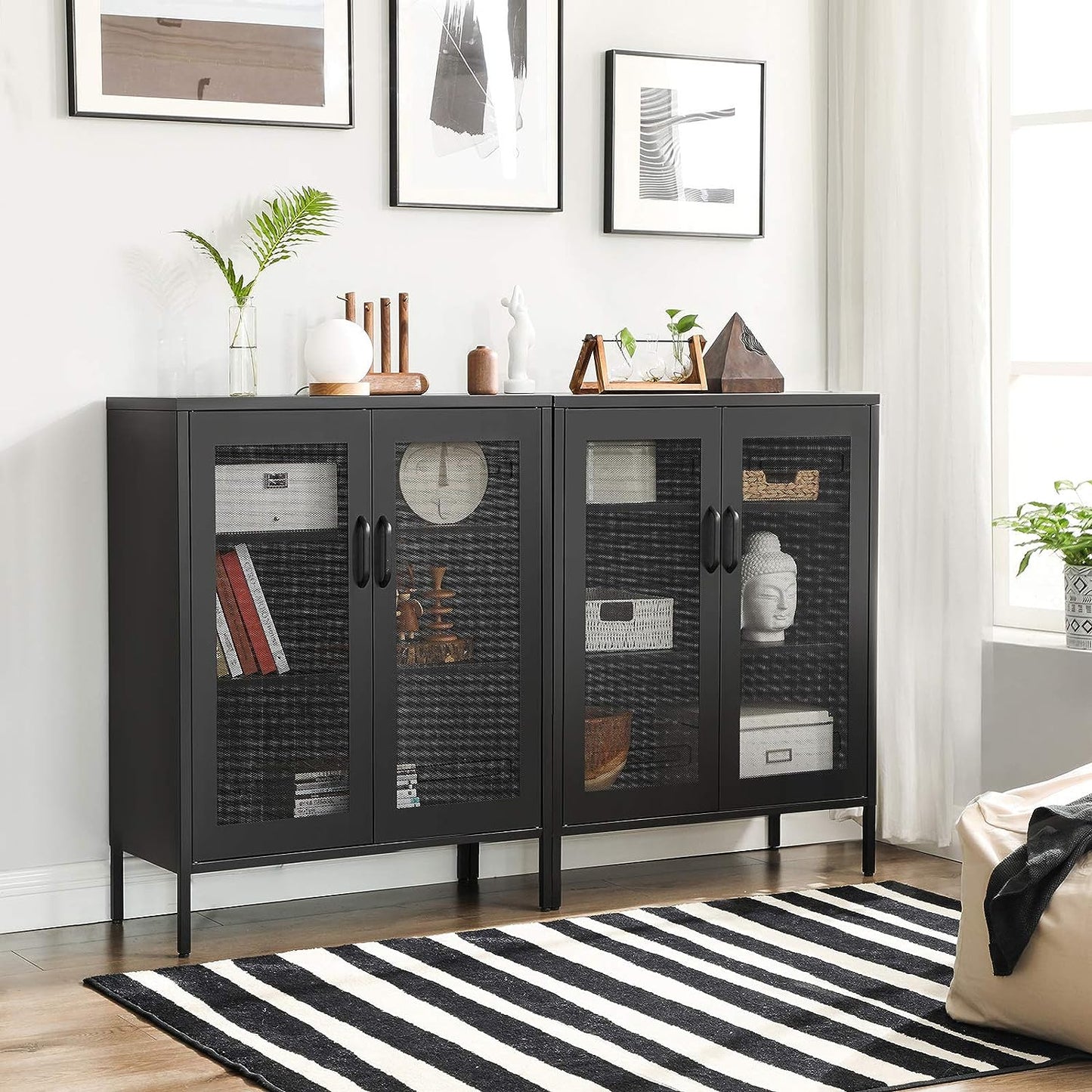 NEW Metal Storage Cabinet with 3 - Tier Mesh Doors OMC002B01 - with | Sold by Uncle Wiener's Wholesale
