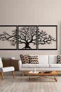 NEW Metal Tree of Life Wall Art – Farmhouse Wall Décor, 3 - Piece Metal Tree Sculpture, Indoor & Outdoor Hanging, 47.6” Large Black Metal Wall Decor 5545720 - with | Sold by Uncle Wiener's Wholesale