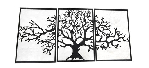 NEW Metal Tree of Life Wall Art – Farmhouse Wall Décor, 3 - Piece Metal Tree Sculpture, Indoor & Outdoor Hanging, 47.6” Large Black Metal Wall Decor 5545720 - with | Sold by Uncle Wiener's Wholesale