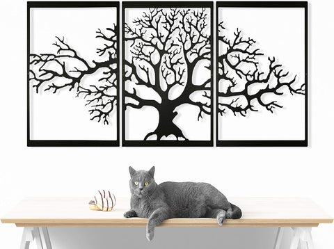 NEW Metal Tree of Life Wall Art – Farmhouse Wall Décor, 3 - Piece Metal Tree Sculpture, Indoor & Outdoor Hanging, 47.6” Large Black Metal Wall Decor 5545720 - with | Sold by Uncle Wiener's Wholesale