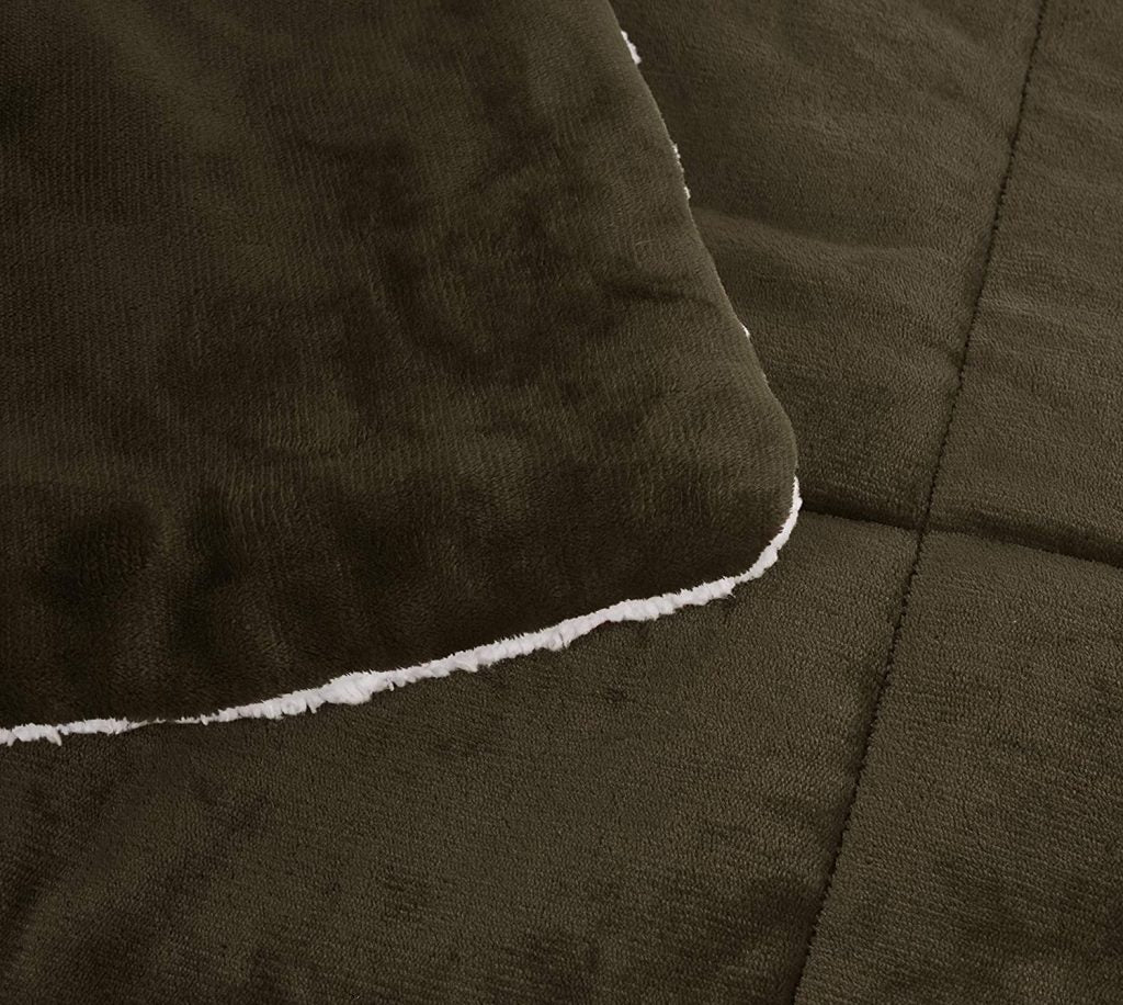 New Micromink Sherpa 3 - Piece Comforter Set – Ultra Soft Reversible Bedding Set with Plush Warmth MM920BQ - with Queen | Sold by Uncle Wiener's Wholesale