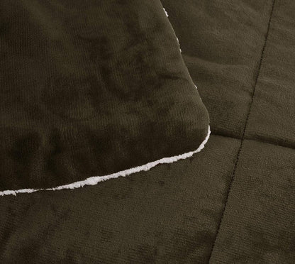 New Micromink Sherpa 3 - Piece Comforter Set – Ultra Soft Reversible Bedding Set with Plush Warmth MM920BQ - with Queen | Sold by Uncle Wiener's Wholesale