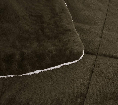 New Micromink Sherpa 3 - Piece Comforter Set – Ultra Soft Reversible Bedding Set with Plush Warmth MM920BQ - with Queen | Sold by Uncle Wiener's Wholesale
