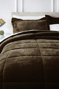 New Micromink Sherpa 3 - Piece Comforter Set – Ultra Soft Reversible Bedding Set with Plush Warmth MM920BQ - with Queen | Sold by Uncle Wiener's Wholesale