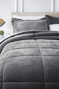 New Micromink Sherpa 3 - Piece Comforter Set – Ultra Soft Reversible Bedding Set with Plush Warmth MM920BQ - with Queen | Sold by Uncle Wiener's Wholesale