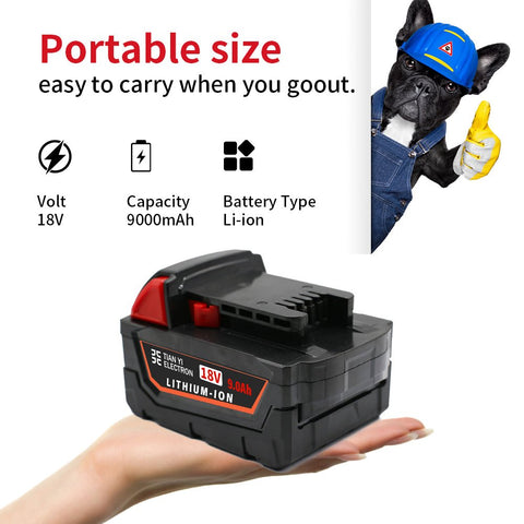 New Milwaukee M18 Battery Replacement – High Capacity Power Tool Battery - with 9AH M18 Battery Replacement | Sold by Uncle Wiener's Wholesale