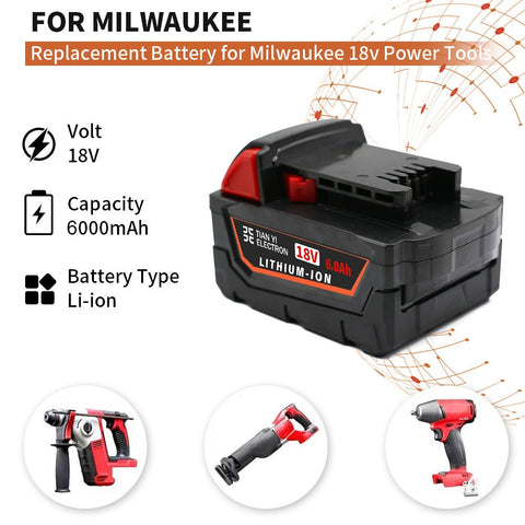 New Milwaukee M18 Battery Replacement – High Capacity Power Tool Battery - with 6AH M18 Battery Replacement | Sold by Uncle Wiener's Wholesale