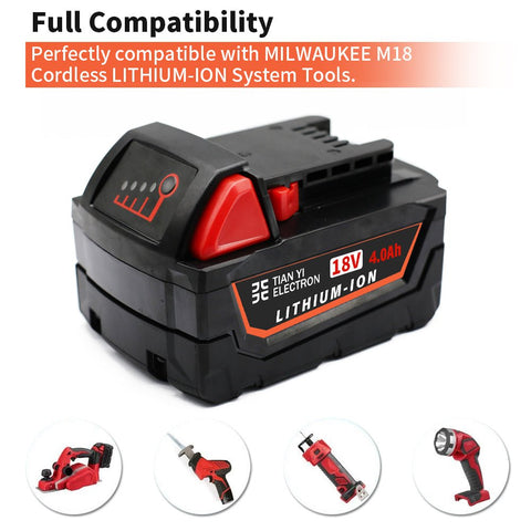New Milwaukee M18 Battery Replacement – High Capacity Power Tool Battery - with 4AH M18 Battery Replacement | Sold by Uncle Wiener's Wholesale