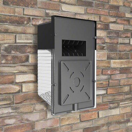 Mini LED wall pack light 30W with selectable color temperature
Outdoor LED building light IP65 black housing
Compact LED wall fixture for security lighting