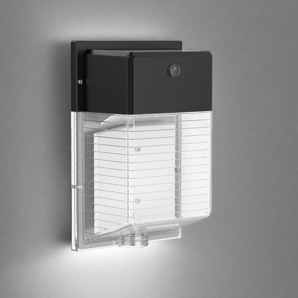 Mini LED wall pack light 30W with selectable color temperature
Outdoor LED building light IP65 black housing
Compact LED wall fixture for security lighting