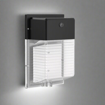 Mini LED wall pack light 30W with selectable color temperature
Outdoor LED building light IP65 black housing
Compact LED wall fixture for security lighting