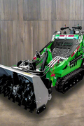 Mini skid steer attachment with hydraulic auger
Green mini skid loader with stump grinder attachment
Heavy-duty mini skid steer snow blower
Landscaping auger tool for mini skid loader
Mini skid attachments for trenching and clearing