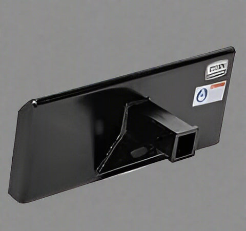 Mini skid steer receiver hitch mount plate angled view

Heavy-duty black hitch mount with 2" receiver

Mini skid steer towing adapter for compact loaders

2-inch receiver mount plate on white background

Steel quick attach hitch mount plate