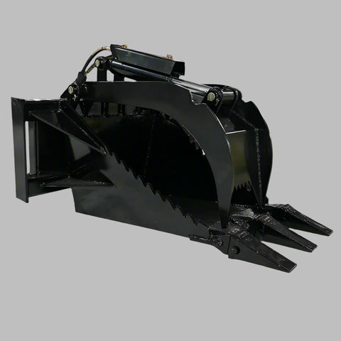 Mini Skid Steer Stump Bucket with Hydraulic Grapple – Heavy-Duty Attachment for Land Clearing