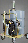 “Mobile 5:1 oil pump kit with hose reel and digital meter”

“Industrial air-operated oil transfer system on trolley”

“Pneumatic oil pump for 55-gallon drum with 12 ft hose”

“Heavy-duty drum cart oil dispensing system”

“Oil pump with digital control valve and large wheels”