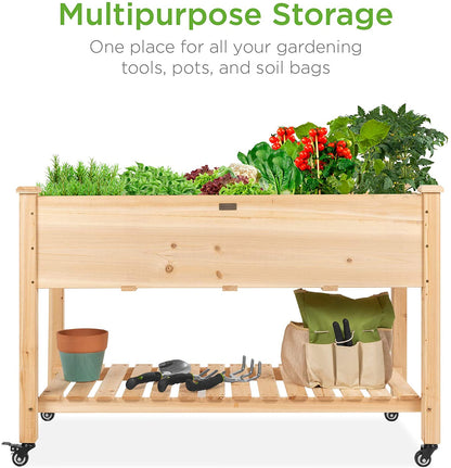 NEW MOBILE RAISED GARDEN BED & STORAGE SHELF - with | Sold by Uncle Wiener's Wholesale