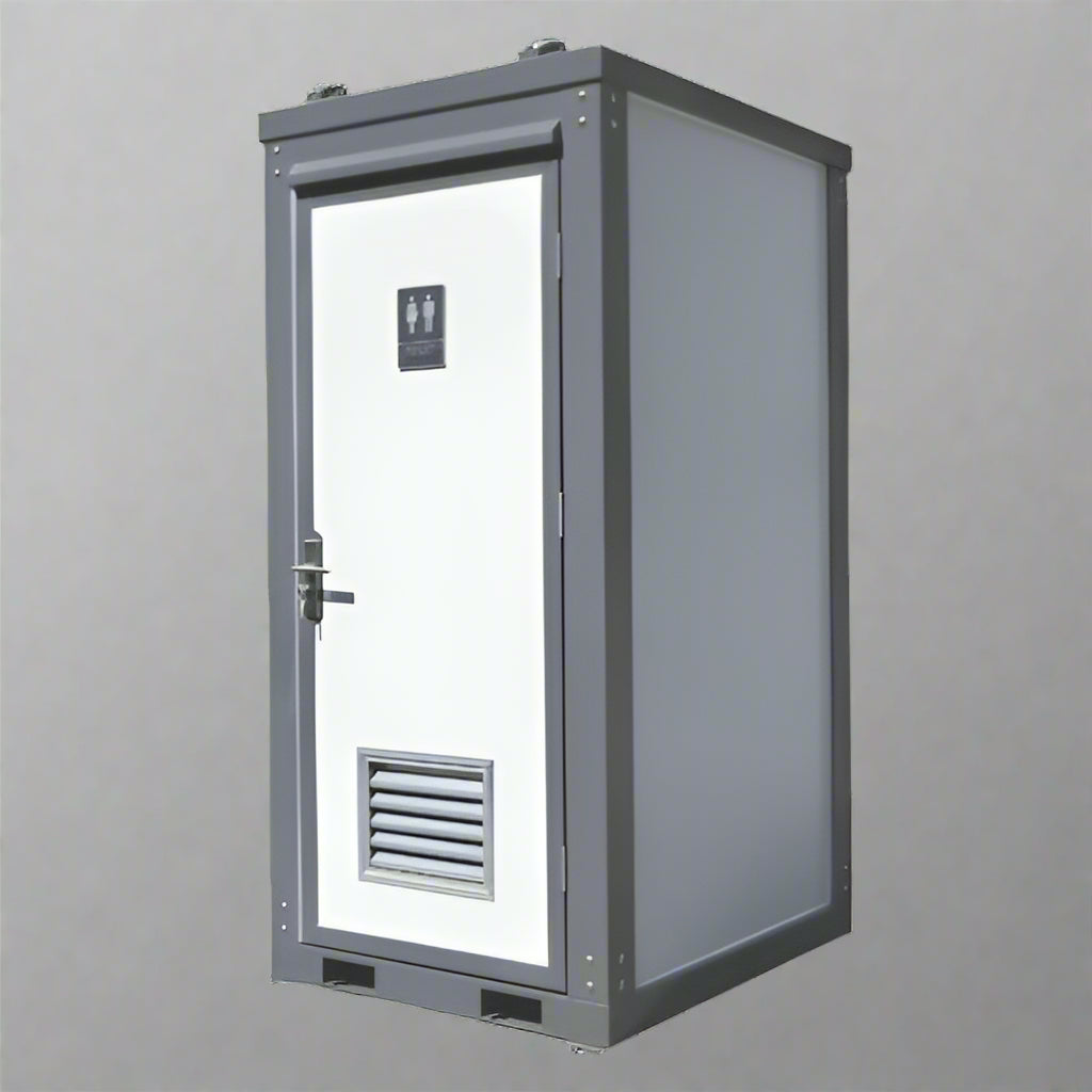 Gray single toilet portable restroom trailer
Double stall mobile toilet unit for construction use
Interior view of portable washroom with sink
Mobile shower unit with privacy enclosure
Pre-installed fixtures inside portable toilet and shower model