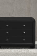New Modern 3 Drawer Dresser Table in Black Faux Leather – SKU WS917 - with | Sold by Uncle Wiener's Wholesale