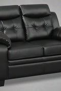 “Black leatherette 3-piece sofa set in modern living room”
“Gray leatherette sofa with tufted backrest and armrests”
“1-seater armchair in black leatherette with plush cushion”
“3-seater tufted leatherette couch in gray finish”
“Modern 3-piece sofa set including sofa, loveseat, and armchair”