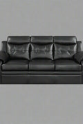 “Black leatherette 3-piece sofa set in modern living room”
“Gray leatherette sofa with tufted backrest and armrests”
“1-seater armchair in black leatherette with plush cushion”
“3-seater tufted leatherette couch in gray finish”
“Modern 3-piece sofa set including sofa, loveseat, and armchair”